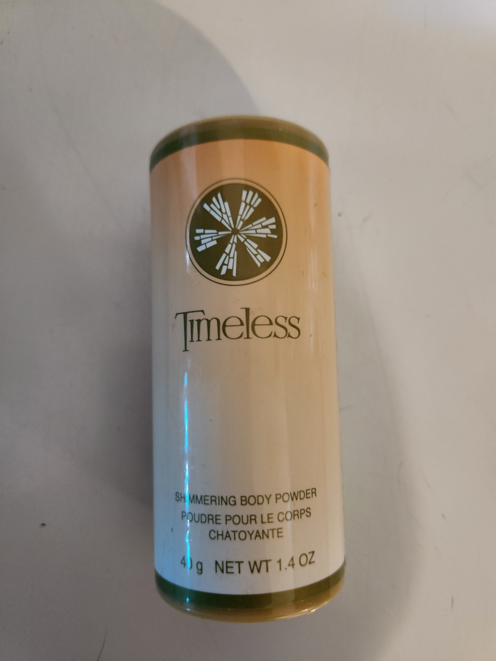 Avon Timeless Shimmering Body Powder - Beige and Green